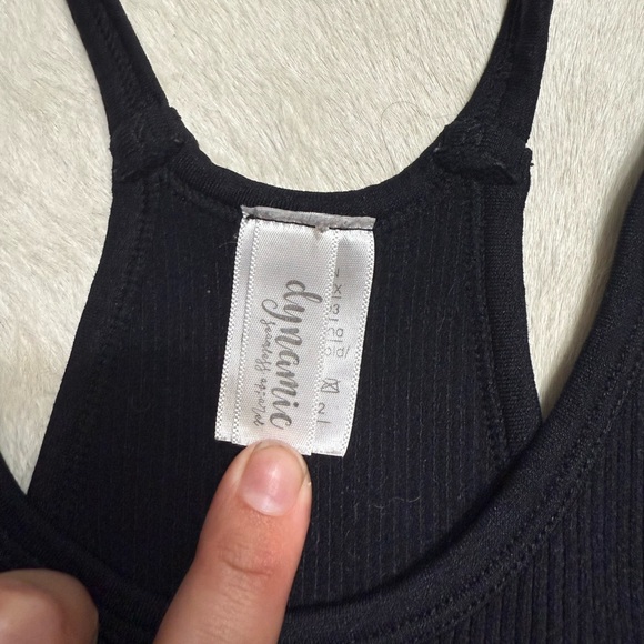 Black Ribbed Tank Top - Picture 2 of 4